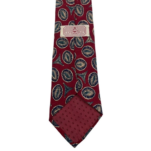 Venanzi Multicolor Geometric Shell Print 100% Silk Mens Tie Necktie - Picture 3 of 6